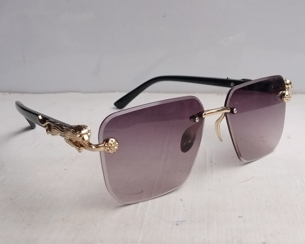 Retro Rimless Square Black Purple