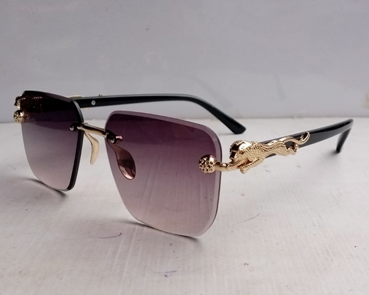 Retro Rimless Square Black Purple