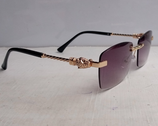 Rimless Oval Shape Black Purple