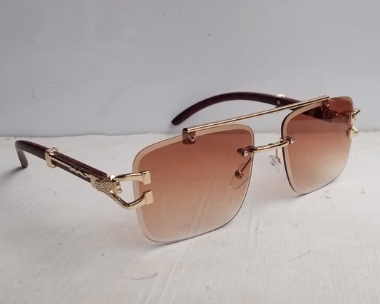 Rimless Cut Edge Rectangle Sunglass