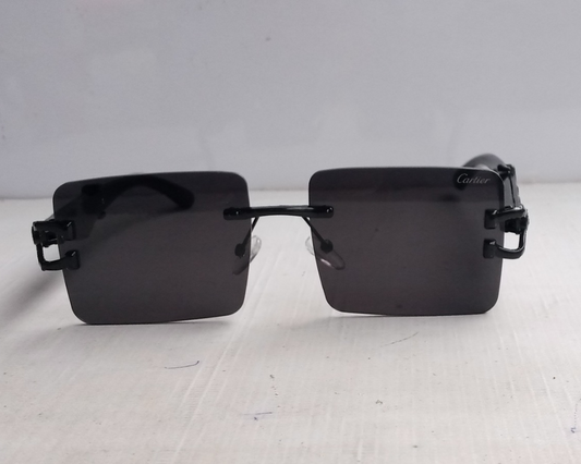 Retro Rimless Square Frame Black