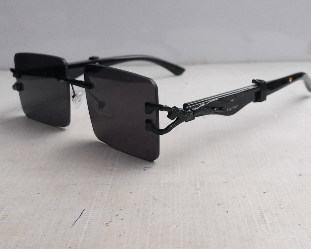 Retro Rimless Square Frame Black
