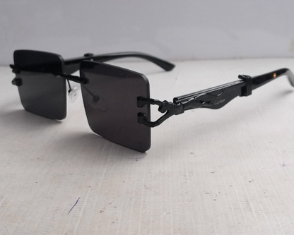 Retro Rimless Square Frame Black