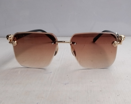 Retro Rimless Square Frame Brown