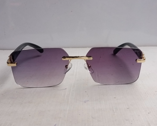 Rimless Retro Cut Edge Black purple