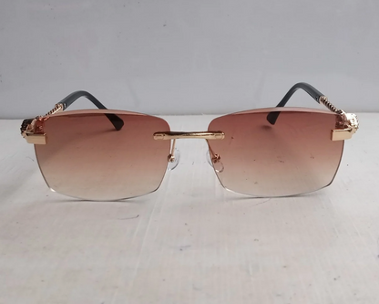 Rimless Oval Shape Brown