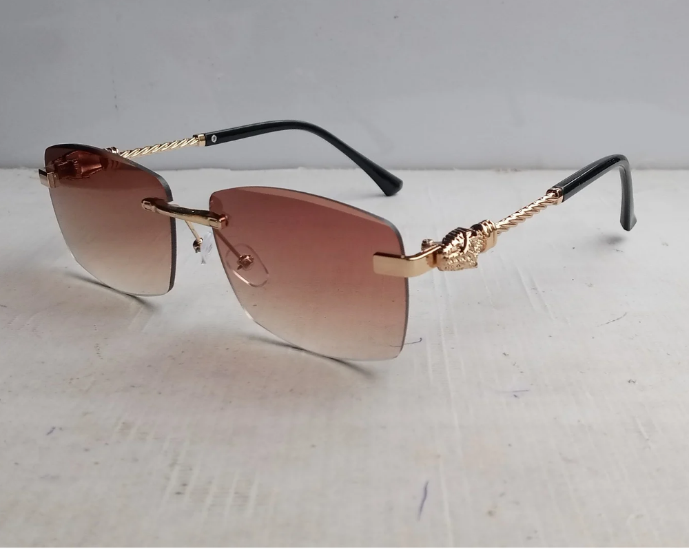 Rimless Oval Shape Brown