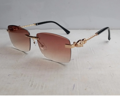 Rimless Oval Shape Brown