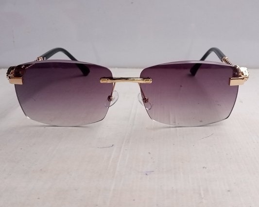 Rimless Oval Shape Black Purple