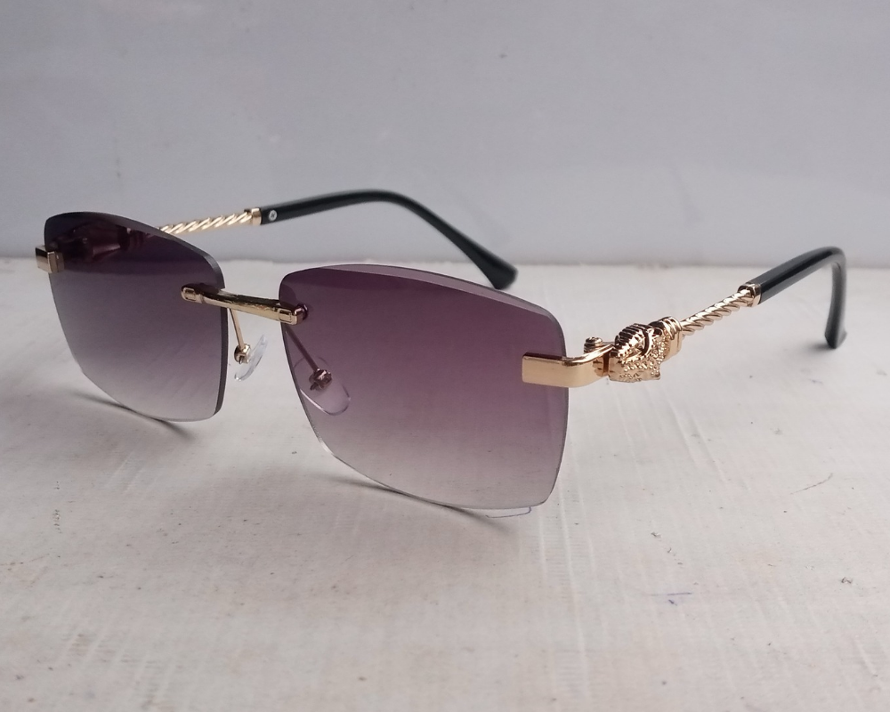 Rimless Oval Shape Black Purple