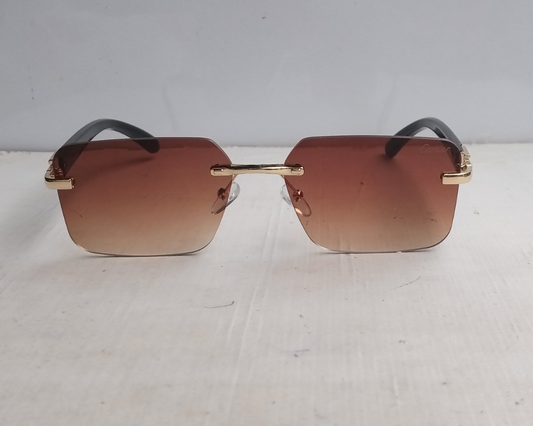 Retro Rimless Square Frame Browm Cartier