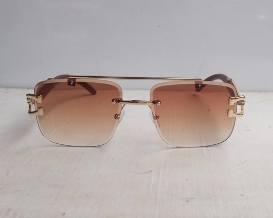 Rimless Cut Edge Rectangle Sunglass