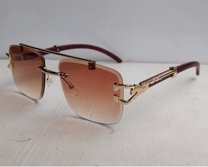 Rimless Cut Edge Rectangle Sunglass